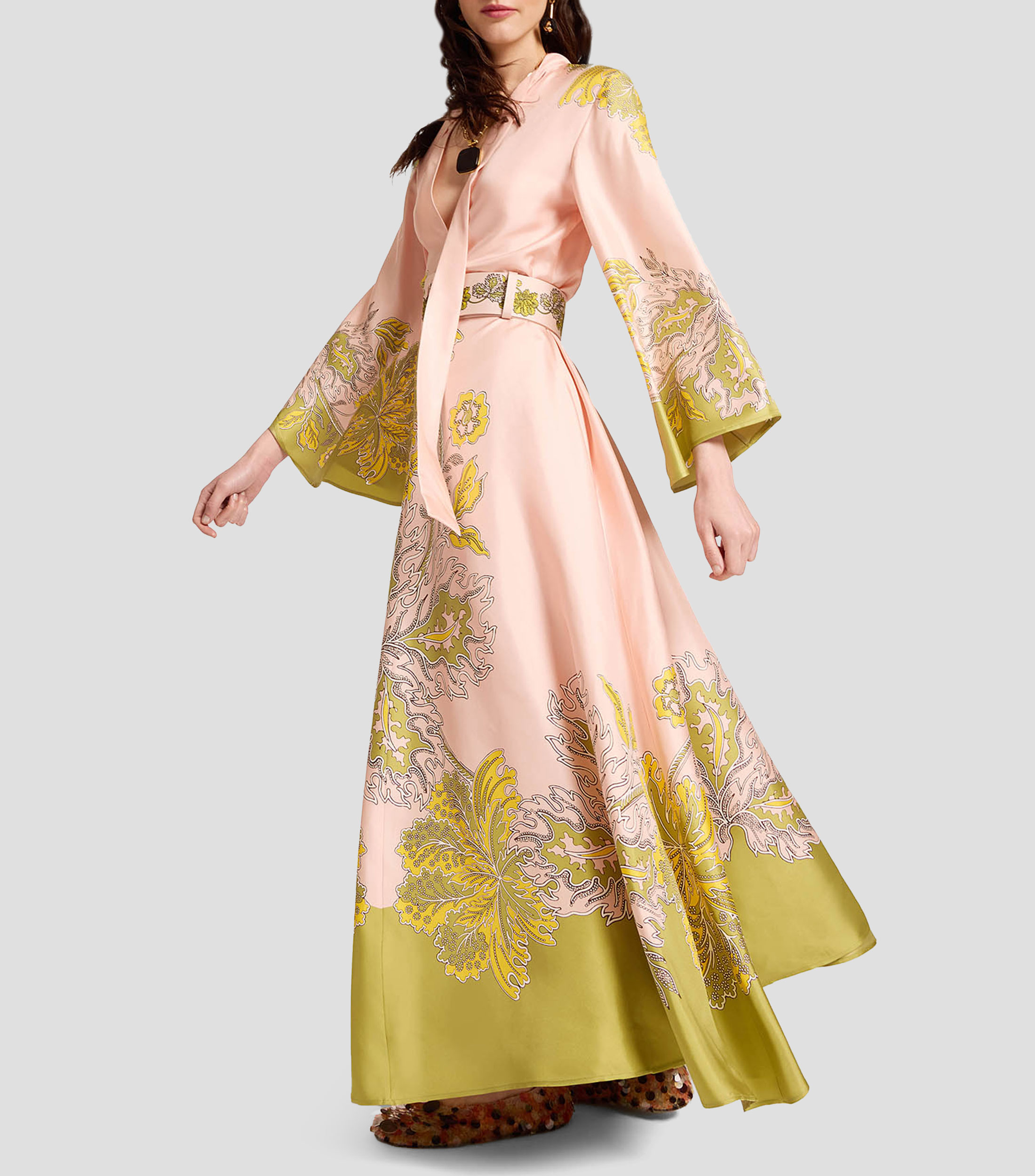 Vestido largo estampado Mujer